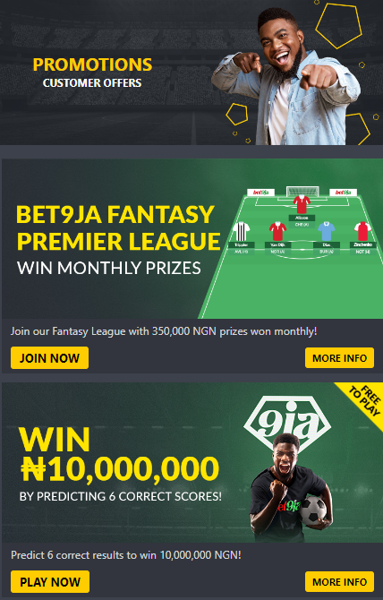 Bet9ja Zoom Livescore Promotions and Features include the Bet9ja promo code and customer offers