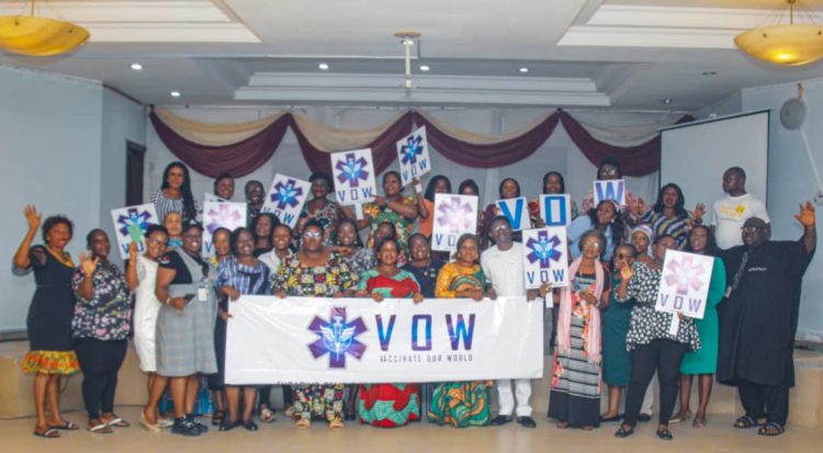 Group photograph of participants at the AHF organised parley with leaders of women groups in Cross Rive state, held in Calabar to build champions against Covid-19 Vaccine Hesitancy
