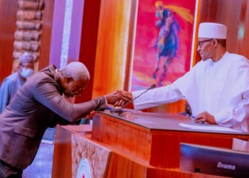 New Ministers Sworn In, Sambo, Mamora, Saraki, Ikeazor Redeployed