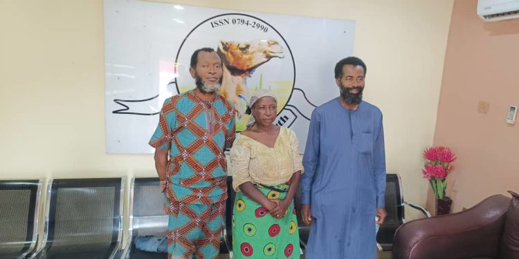 The three released kidnap victims L-R: - Pastor Ayodeji Oyewumi, Oluwatoyin Ojo and Hassan Lawan.
