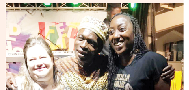 When Ikujenyo’s Band,’ Age Of Aquarius Band’, Others Thrilled Audience In Abuja 1 L - R Emmanuelle Blatmann, Ambassador of France to Nigeria; accomplished musician, Duro Ikujenyo and Christelle folly, France cultural attache in Nigeria at the Institute Francaise du Nigeria, in Abuja