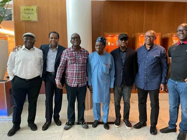 BREAKING: Obasanjo, Obi Meet Wike, Others In UK