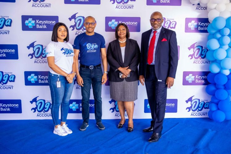 L-R: Izore Bamawo, Divisional Head, Marketing & Corporate Communications, Keystone Bank; Mr. Francis Madukwe, Divisional Head, Apapa Division, Keystone Bank; Mrs. Helen Maiyegun, Regional Head, Region 1, Lagos and West Directorate, Keystone Bank and Mr. Anayo Nwosu, Divisional Head, Retail, SME & Value Chain Keystone Bank at the official launching of the Keystone Apprentice Settlement Savings Account, held in Lagos, recently.