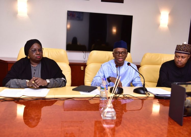 Governor Nasir El-Rufai, Deputy Governor of Kaduna state, Dr Hadiza Balarabe and Senator Uba Sani, the APC gubernatorial candidate, during the live media chat at Sir Kashim Ibrahim House