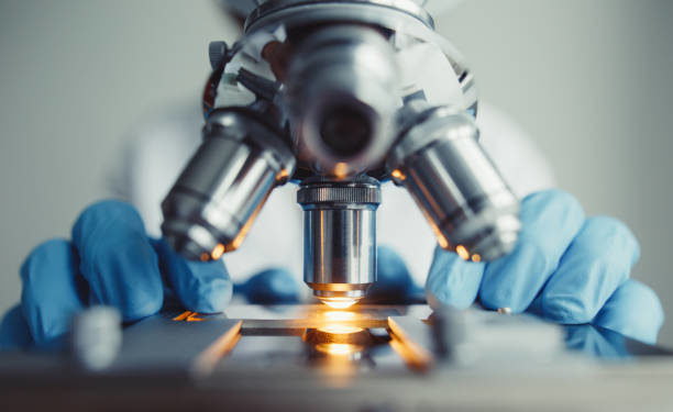PIc Cred- Istock -Close up of examining of test sample under the microscope in laboratory.