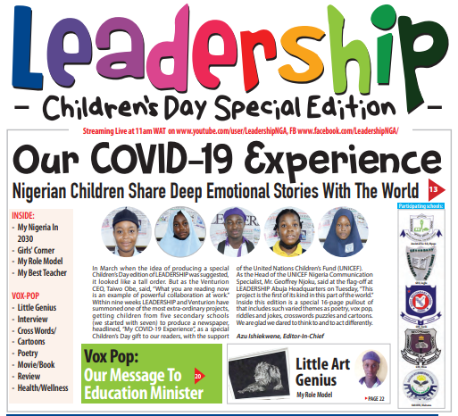Our COVID-19 Experience: Nigerian Children Share Deep Emotional Stories With The World 1 lead1