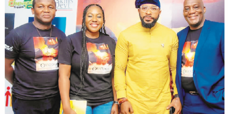 L-R :  Rev Fr( Dr) Cyril Odia, Executive Producer, The Oratory and Don Bosco Youth Delegate, Ireland; Mrs Yetunde Adebija (LSM): Member Organizing Committee, The Oratory;  Chief Enyinna Nwigwe: Nollywood Actor and Mr. Gbenga Adebija : Chairman, Organizing Committee, The Oratory