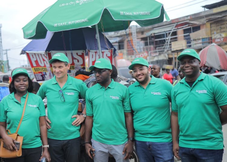 R-L: Omobolanle Omotayo Marketing Communications Manager; Christophe Jean Paul BEGAT, General Manager, Anglophone West Africa; Iyke Nnabugwu, Sales Engineer; Mounir Fawzy, CFO, Anglophone West Africa, and Nurudeen Oyedeji, Head, Partner Sales & Building BU.