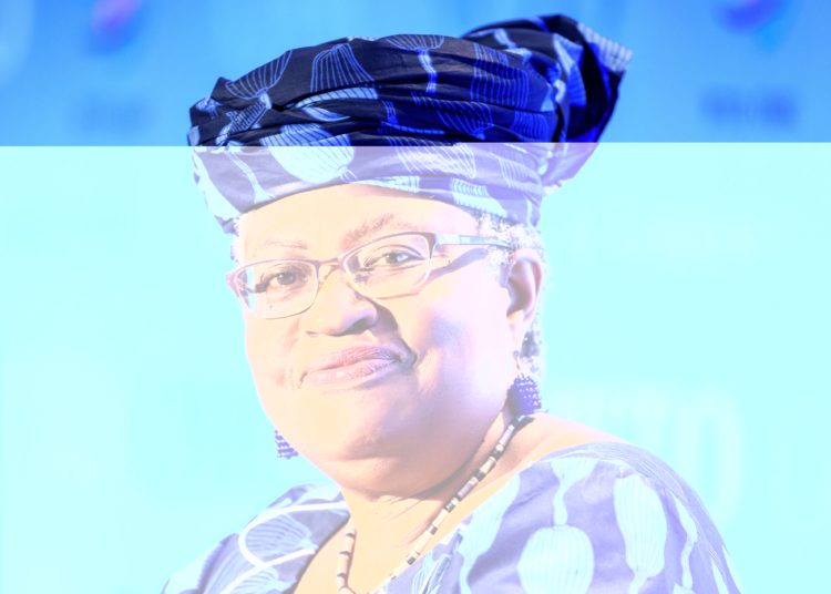 A picture taken on July 15, 2020, in Geneva shows Nigerian former Foreign and Finance Minister Ngozi Okonjo-Iweala smiling during a hearing before World Trade Organization 164 member states' representatives, as part of the application process to head the WTO as Director General. - South Korean trade minister Yoo Myung-hee on February 5, 2021 abandoned her bid to become head of the WTOm, Seoul said, clearing the way for Nigeria's Ngozi Okonjo-Iweala to become the global body's first woman and first African director-general. (Photo by Fabrice COFFRINI / AFP) (Photo by FABRICE COFFRINI/AFP via Getty Images)