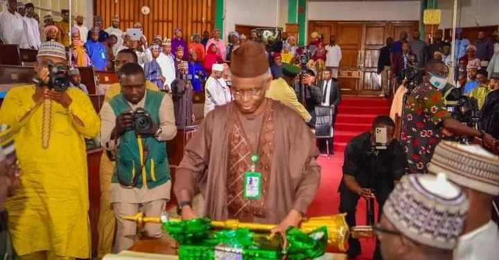 Governor Nasir El Rufai presenting the 2023 draft budget to Kaduna State House of Assembly last Tuesday