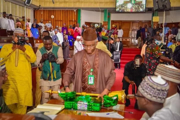 El-Rufai Presents Budget Of Continuous Growth and Development 1 Governor Nasir El Rufai presenting the 2023 draft budget to Kaduna State House of Assembly last Tuesday