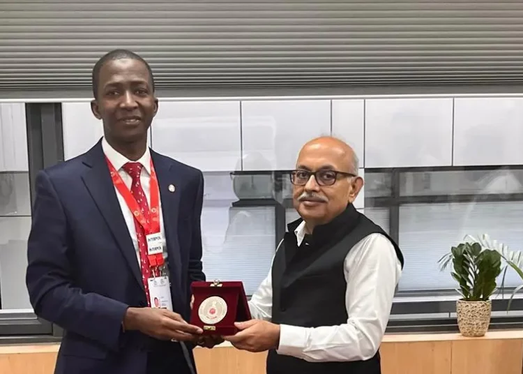 EFCC chairman, Abdulrasheed Bawa, with director, Enforcement Directorate of India, Sanjay Kumar Mishra, after they agreed to cooperate and share experience in matters of mutual interest and concern, specifically in relation to money laundering and other economic and financial crimes,  at the 90th Interpol General Assembly in New Delhi, India, yesterday