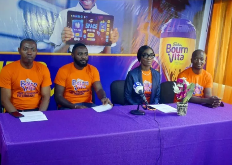 L-R: Mr Frederick Mordi, head of Corporate Communications and Government Affairs, Cadbury Nigeria Plc; Mr Tolulope Olaoye, Category Manager, Cocoa Beverages, Cadbury Nigeria Plc; Mrs Oyeyimika Adeboye, Managing Director, Cadbury Nigeria Plc; Mr Motsamai Pule, Marketing Manager, Cadbury Nigeria Plc at the media parley and award presentation of outstanding candidates from the Cadbury Bournvita Tech Bootcamp held in Lagos.