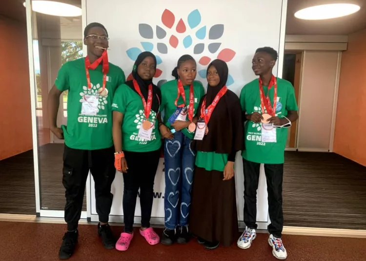 Nigerian participants at the 1st Global Robotic Challenge in Geneva, Switzerland.