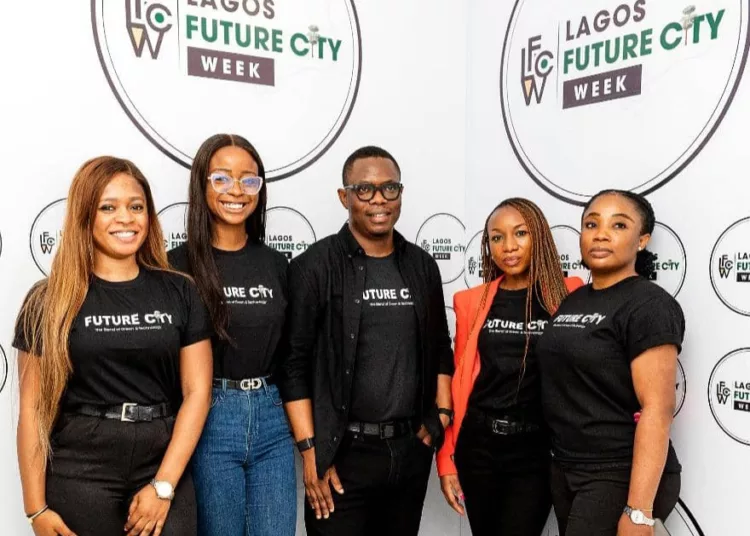 L-R: Adesuwa Abiode, head of Business, Alvin Grey; Olamide Opadiran, Financial Controller, LandWey; Olawale Ayilara, CEO Landwey; Shola Bello, Managing Director, Landwey; Tolulope Ruth Hassan, Senior Business Manager, LandWey at a press conference today in Lagos.