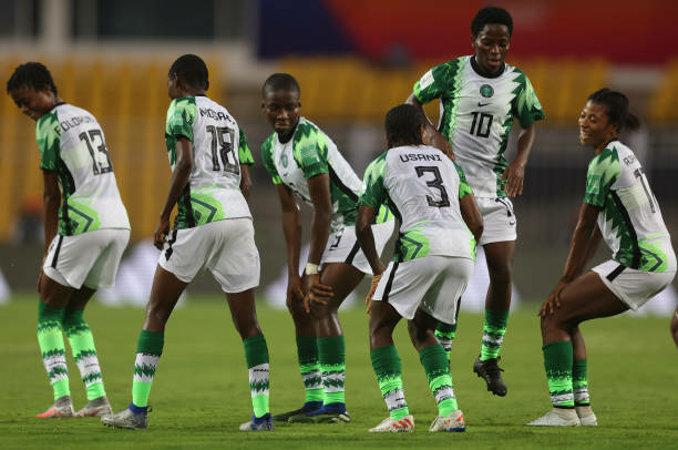 2022 U-17 WWC: Flamingos Beat New Zealand 4-0 1 GOA, INDIA - OCTOBER 14: Taiwo Afolabi of Nigeria celebrates scoring her teams third goal during the Group B match between New Zealand and Nigeria of the FIFA U-17 Women's World Cup 2022 at Pandit Jawaharlal Nehru Stadium on October 14, 2022 in Goa, India. (Photo by Matthew Lewis - FIFA/FIFA via Getty Images)