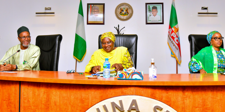 Acting Governor, Dr Hadiza Balarabe, Commissioner of Justice and Attorney General of Kaduna state, Hajiya Aisha Dikko and Secretary to the State Government, Malam Balarabe Abbas Lawal, at the State Executive Council meeting on Wednesday, 28th September.