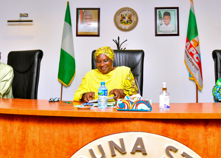 Acting Governor, Dr Hadiza Balarabe, Commissioner of Justice and Attorney General of Kaduna state, Hajiya Aisha Dikko and Secretary to the State Government, Malam Balarabe Abbas Lawal, at the State Executive Council meeting on Wednesday, 28th September.