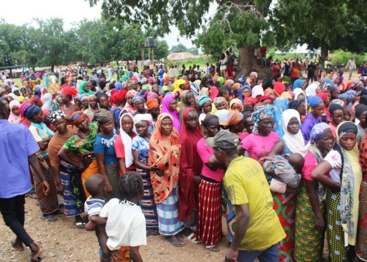 Victims at the camp waiting for Olam Relief