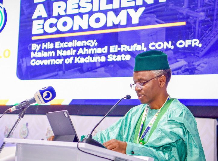 Governor Nasir El Rufai making a presentation at the 7th Edition of Kaduna Economic and Investment Summit (KadInvest 7.0) on Saturday