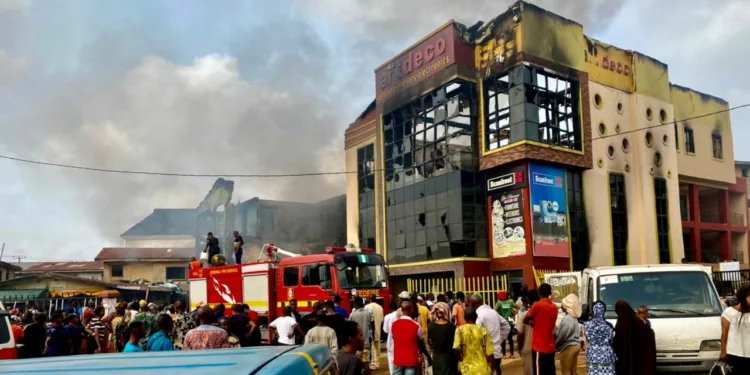 Fire Guts Shopping Plaza In Osun