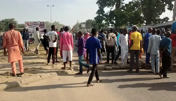 Bauchi Residents Protest As Friend Kills Retiree Over Affairs With Daughter 1 The Protesting youths in Yelwa community of Bauchi state.