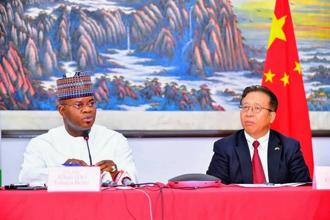 China Deepening Ties To Grow Business In Kogi State 1 Yahaya Bello and the Chinese Ambassador to Nigeria Cui Jianchun jpg