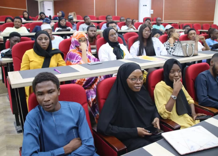 Cross-section of the students of Nile University, during their interaction sessions with the  Accountability in Extractive Sector cluster led by Social Action and CISLAC, within the framework of the Strengthening Civic Advocacy and Local Engagement project implemented by Palladium with support from USAID,