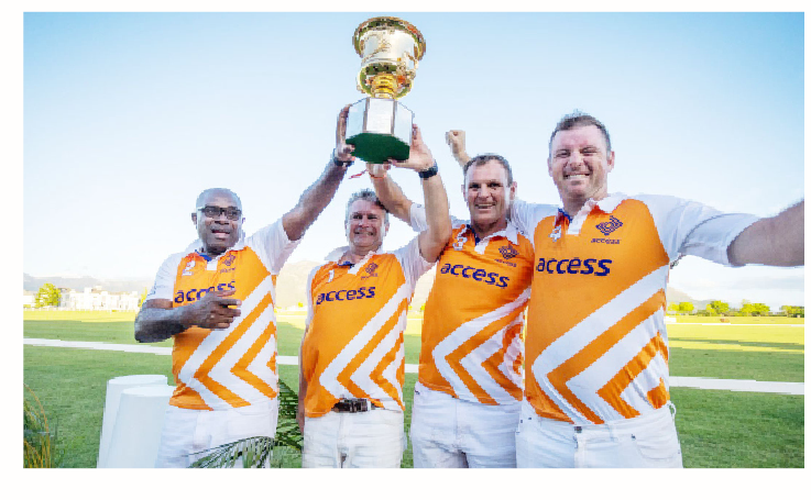Access Bank Stages 2nd Polo Day, Raises N67.9m To Educate Underprivileged Children 1 L-R: Access Bank team, winner of the 2nd Access Bank Polo Cup 2022, comprising Adamu Atta; Jo Bronn; Charl du Plessis and Tom de Bruin lift the trophy after their victory at the Val de Vie Polo Club, Cape Town, South Africa…recently