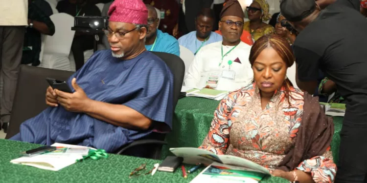 L-R: Hon. Minister of Mines and Steel Development, Arc. Olamilekan Adegbite, and Permanent Secretary, Ministry of Mines and Steel Development, Dr. Oluwatoyin Akinlade, during the Ministry's Retreat held in Ibadan recently.