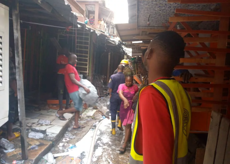 JUST-IN: Fire Guts Balogun Market In Lagos, Destroys Multi-million Naira Goods 1 balogun market fire jpg