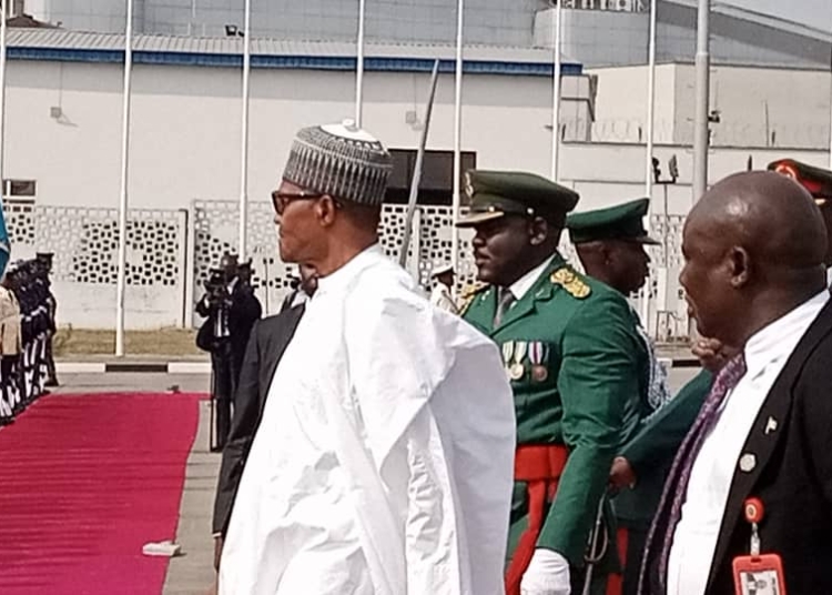 JUST-IN: Buhari Arrives Lagos For Commissioning Of Lekki Deep Seaport, Other Projects 1 c9b9e12d b84d 4a4a 8208 5d7b760e3c05