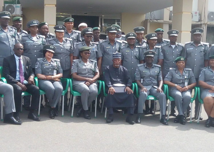 Customs CG Charges Newly Decorated Officers On Discipline 1 customs comptroller jpg