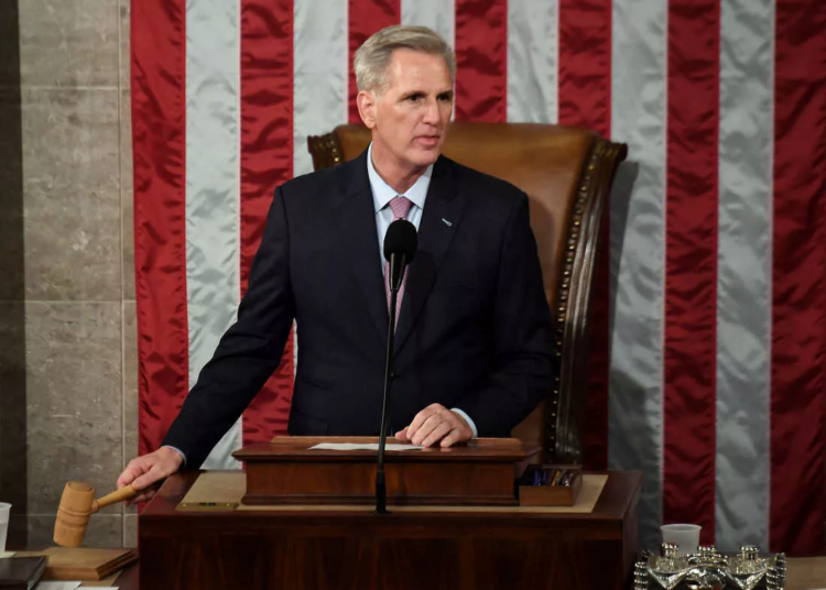 Kevin McCarthy Elected US House Speaker After 15 Rounds Of Voting 1 Newly elected Speaker of the US House of Representatives Kevin McCarthy holds the gavel after he was elected on the 15th ballot at the US Capitol in Washington, DC, on January 7, 2023. - Kevin McCarthy's election to his dream job of speaker of the US House of Representatives was secured through a mix of bombproof ambition, a talent for cutting deals and a proven track record of getting Republicans what they need.
He only won election as speaker after they forced him to endure 15 rounds of voting -- a torrid spectacle unseen in the US Capitol since 1859. (Photo by OLIVIER DOULIERY / AFP) (Photo by OLIVIER DOULIERY/AFP via Getty Images)