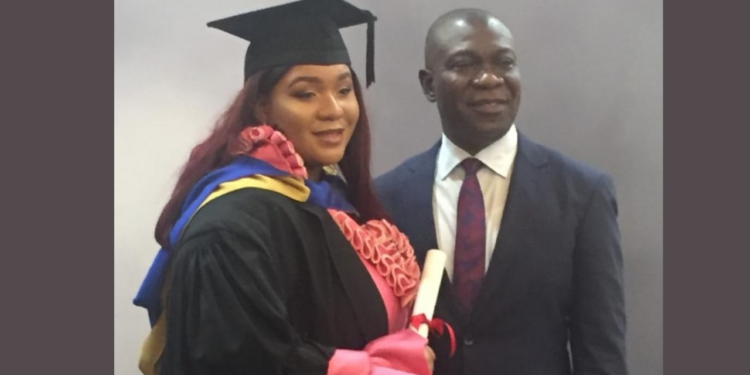 L-R: Sonia and father, Senator Ekweremadu.