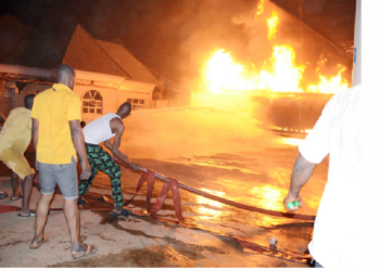 Governor Joins Rescue Operation As Fire Destroys N75m Property In Kwara