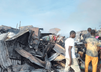 JUST-IN: Fire Razes Another Borno Market On Election Day