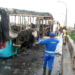 Driver Dies, BRT Bus Set Ablaze In Lagos