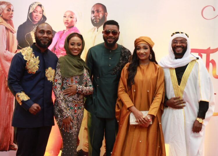 L-R: Paul Utomi, Maryam Booth, Chidi Mokeme, Rahama Sadau and Akeem Ogara at the premiere of The Two Aishas