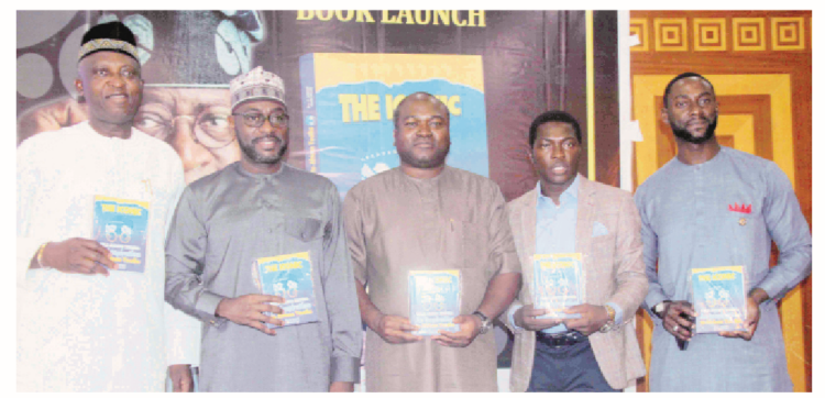 L-R: Former commissioner of Police, Lagos State, AIG Hakeem Odumosu (Rtd); executive secretary, Lagos State Security Trust Fund, Dr Abdurrazaq Balogun; Board Member, LSSTF, Dr Ayo Ogunsan; author of the book, Samson Oki, and special adviser to the governor of Lagos State on Special Duties and inter-governmental relations, Mobolaji Ogunlende at the launch of "The Iconic Bola Ahmed Tinubu: An Inspiration to African Youths", in Lagos, yesterday. PHOTO BY KOLAWOLE ALIU