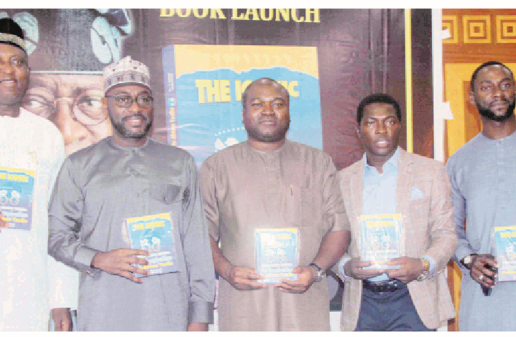 L-R: Former commissioner of Police, Lagos State, AIG Hakeem Odumosu (Rtd); executive secretary, Lagos State Security Trust Fund, Dr Abdurrazaq Balogun; Board Member, LSSTF, Dr Ayo Ogunsan; author of the book, Samson Oki, and special adviser to the governor of Lagos State on Special Duties and inter-governmental relations, Mobolaji Ogunlende at the launch of "The Iconic Bola Ahmed Tinubu: An Inspiration to African Youths", in Lagos, yesterday. PHOTO BY KOLAWOLE ALIU