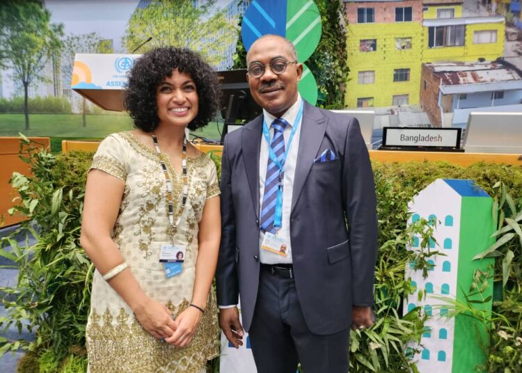 Photo caption: IAIWPA African Director, Ambassador John Metchie with UN-Human Habitat Settlements Programme representative Cerin at the event in Kenya