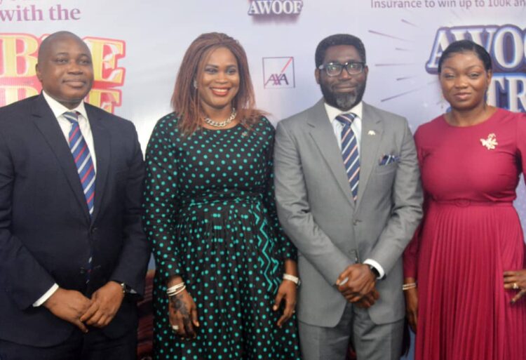 Chief Executive Officer, AXA Mansard Insurance Plc, Kunle Ahmed (left); Chief Customer & Marketing Officer, Mrs. Jumoke Odunlami; Divisional Director, Retail, Adeola Adebanjo and Chief Client Officer, Mrs. Rashidat Adebisi, during the company’s launch Awoof Xtra and Double Double Promo in Lagos