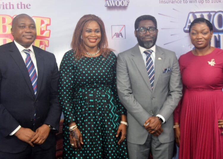 Chief Executive Officer, AXA Mansard Insurance Plc, Kunle Ahmed (left); Chief Customer & Marketing Officer, Mrs. Jumoke Odunlami; Divisional Director, Retail, Adeola Adebanjo and Chief Client Officer, Mrs. Rashidat Adebisi, during the company’s launch Awoof Xtra and Double Double Promo in Lagos