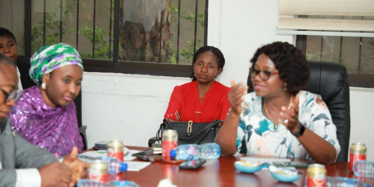 Permanent Secretary, Ministry of Mines and Steel Development with the executive secretary,  Solid Minerals Development Fund during the familiarisation visit