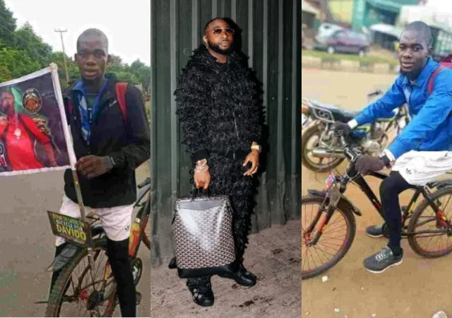 Cycling Davido Fan Finally Arrives Lagos 1 Cycling Davido Fan Finally Arrives Lagos
