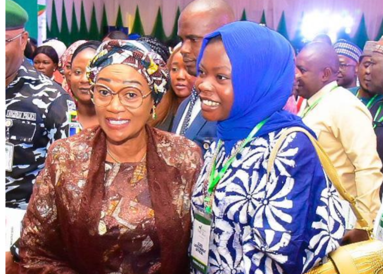 Nigeria's First Lady, Senator Oluremi Tinubu and the youngest female lawmaker, Hon. Rukayat Shittu. Photo by Abdullahi Olesin, Ilorin.