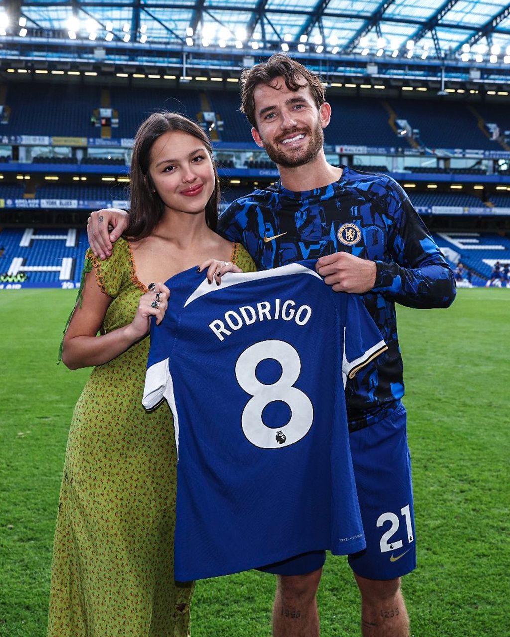 American Pop Star, Olivia Rodrigo, Visits Stamford Bridge