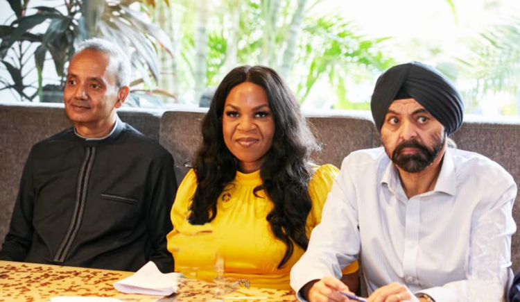 L-R: World Bank Country Director for Nigeria,  Shubham Chaudhuri, CEO and Special Representative of the UN Secretary-General for Sustainable Energy for All, Damilola Ogunbiyi  and President of the World Bank Group, Ajay Banga during a Roundtable Discussion with Nigeria's Private Power Sector Operators  held in Abuja on Friday.