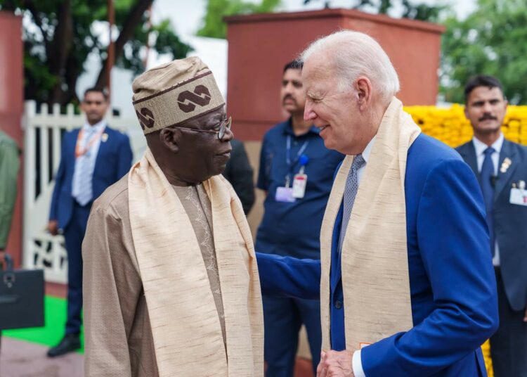File Photo: President Joe Biden meets President Bola Tinubu on the sidelines of the G-20 summit in New Delhi, India, early September 2023.